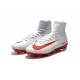 Nike Mercurial Superfly V FG Firm Ground Soccer Shoes White Red
