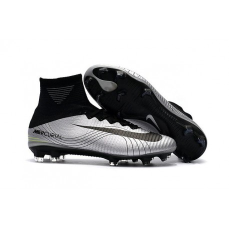 News Nike Mercurial Superfly V FG Soccerl Boots Silver Black