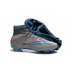 New Nike Mercurial Superfly CR7 FG Firm Ground Cleats Grey Blue