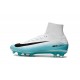Nike Mercurial Superfly V FG Top Soccer Shoes White Blue Black