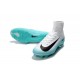 Nike Mercurial Superfly V FG Top Soccer Shoes White Blue Black