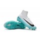 Nike Mercurial Superfly V FG Top Soccer Shoes White Blue Black