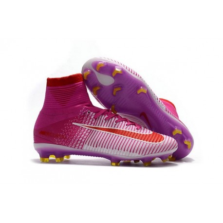 Nike Mercurial Superfly V FG Top Soccer Shoes Pink Red
