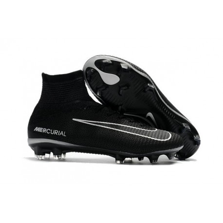 Nike Mercurial Superfly V FG Top Soccer Shoes Black Grey