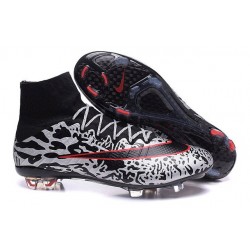 Nike Mercurial Superfly FG New Soccer Cleat Black White Red