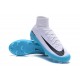 Nike Mercurial Superfly V FG Mens Soccer Cleat - White Blue Black