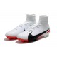 Nike Mercurial Superfly V FG Mens Soccer Cleat - White Black Red