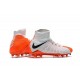 New Flyknit Nike Hypervenom Phantom 3 DF FG Soccer Boot - White Orange