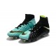 New Flyknit Nike Hypervenom Phantom 3 DF FG Soccer Boot - Black Blue