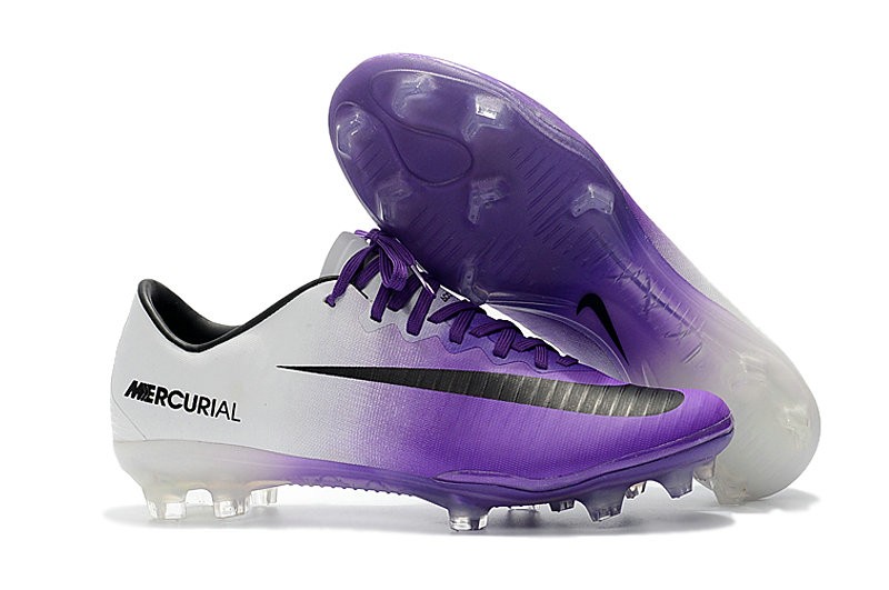 white and purple cleats