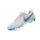 New Nike Tiempo Legend VII FG Kangaroo Boots - White Blue