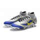 Nike Mercurial Superfly 6 Elite FG Soccer Cleats Silver Blue