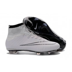 Top 2016 Nike Mercurial Superfly FG Soccer Cleats White Black