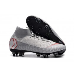 Nike Mercurial Superfly 6 Elite SG Anti-Clog Cleats Gray Red