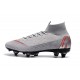 Nike Mercurial Superfly 6 Elite SG Anti-Clog Cleats Gray Red