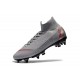 Nike Mercurial Superfly 6 Elite SG Anti-Clog Cleats Gray Red