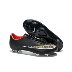 Nike Mercurial Vapor X FG Firm Ground Football Shoes Black Red