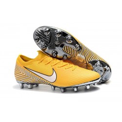 Nike Mercurial Vapor 12 Elite AG-PRO Cleats - Neymar Yellow White