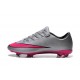 Nike Mercurial Vapor X FG Firm Ground Football Shoes Wolf Grey Pink