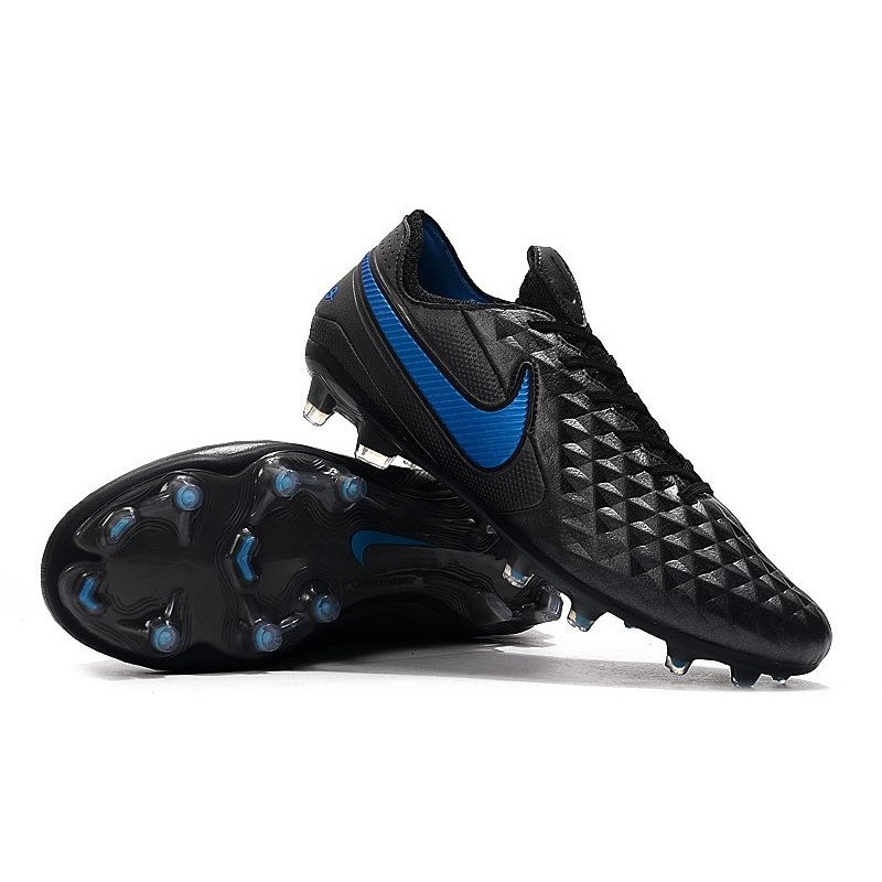 New Nike Tiempo Legend VIII FG Soccer Cleats Black Blue Hero