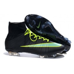 Nike Mercurial Superfly IV FG Mens Football Shoes Black Green