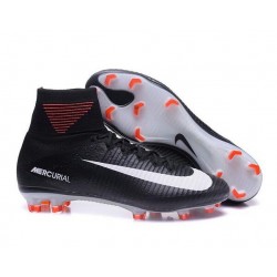 Nike Mercurial Superfly IV CR7 FG Ronaldo Black White Football Shoes