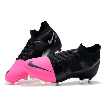 black and pink soccer cleats