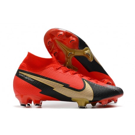 Top Nike Mercurial Superfly 7 Elite DF FG Red Black Golden